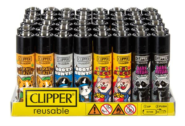 Clipper Feuerzeuge groß 48er Display Sprüche TRIP BUDDIES